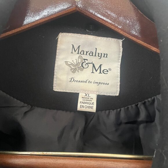 Maralyn & Me Pea Coat Jacket. XL- Black with quilted lining. Cotton Blend - Picture 4 of 7